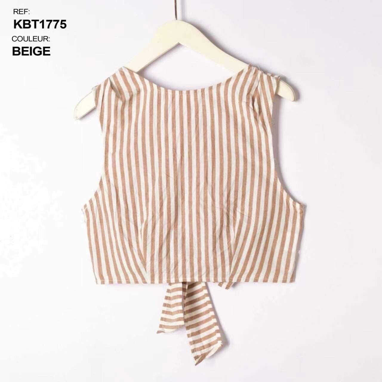 Wholesaler Atelier-evene - Striped Cotton Top With Bow In The Back