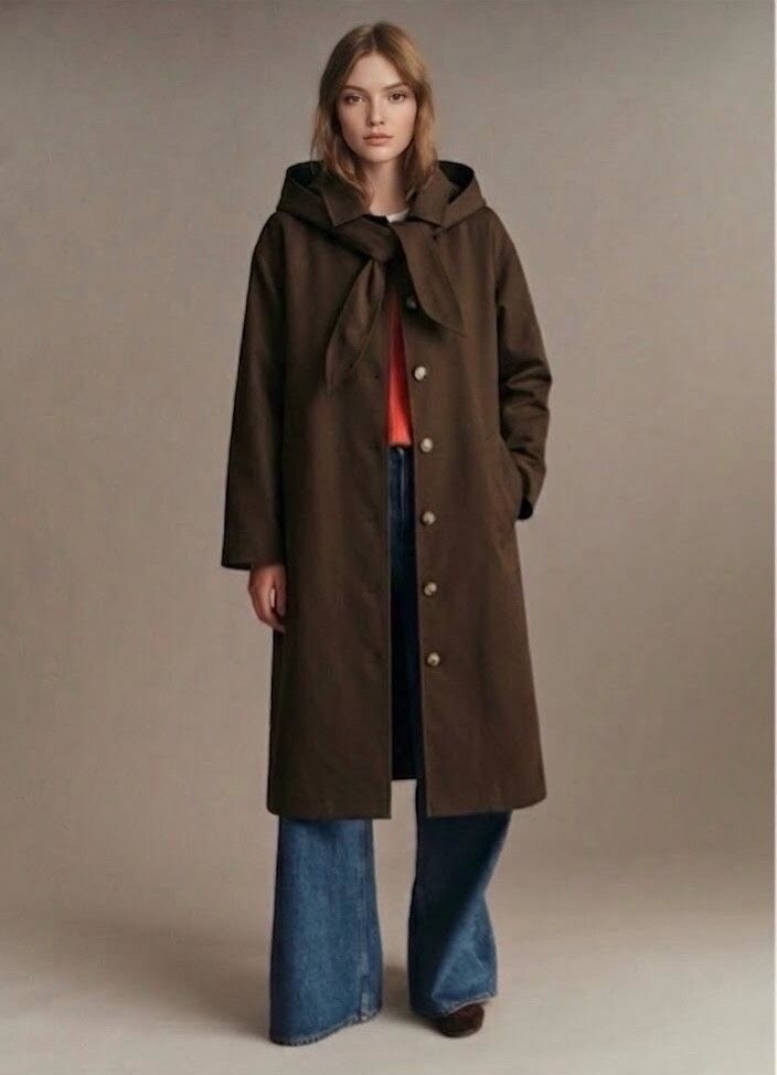 Grossiste Atelier-evene - Trench long kaki à capuche