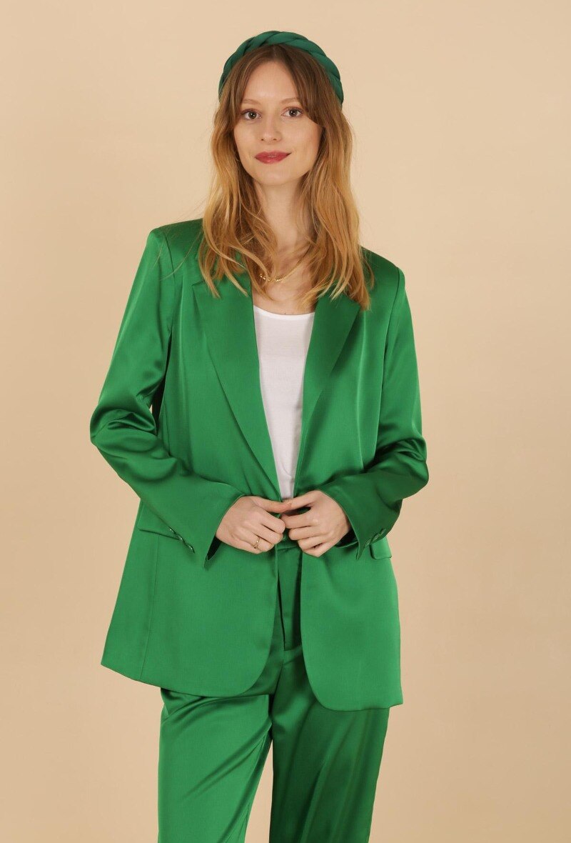 Großhändler Attentif - Oversize Satin Jacke
