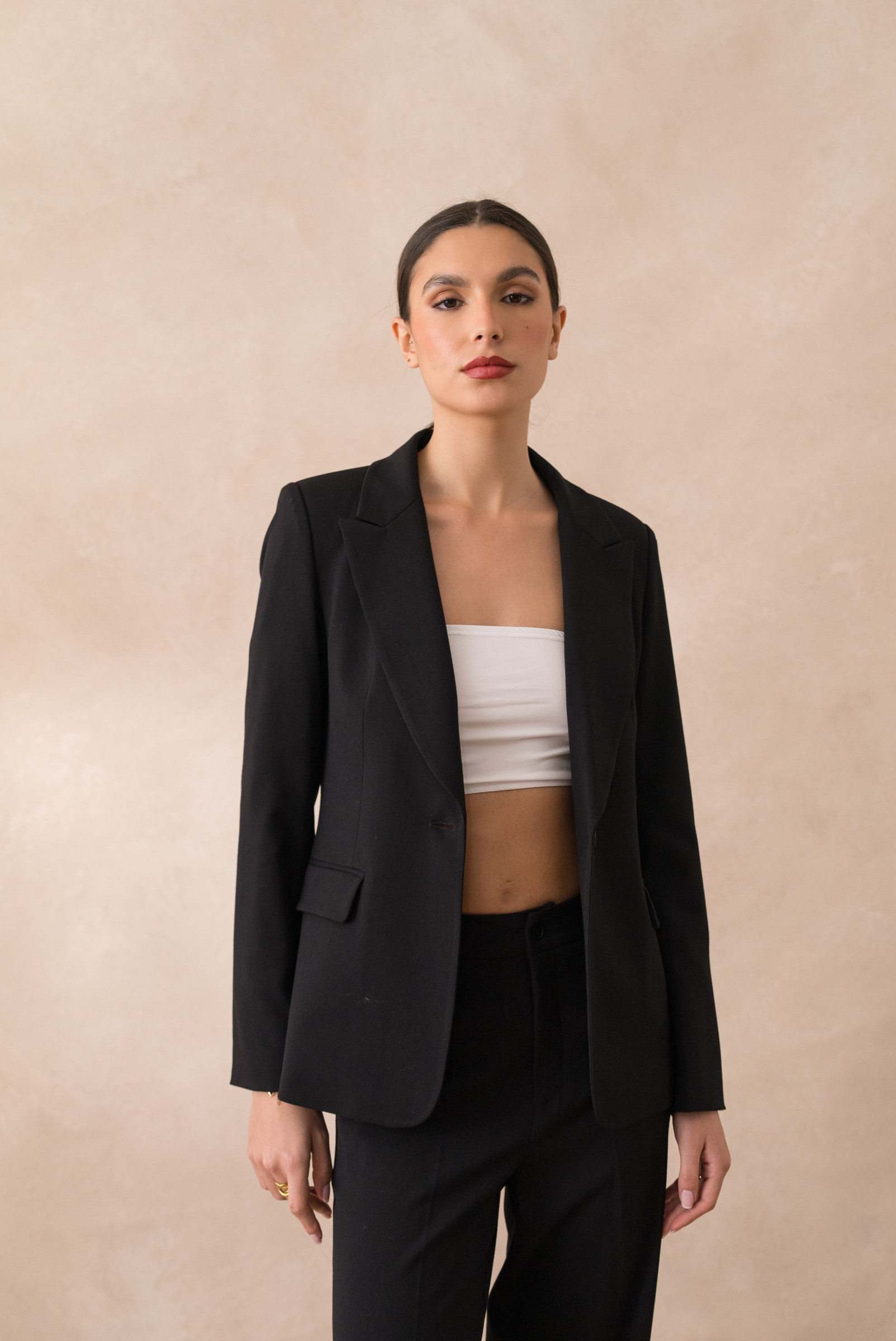 Grossiste Attentif - [Heather] Veste Tailleur Coupe Ajustée