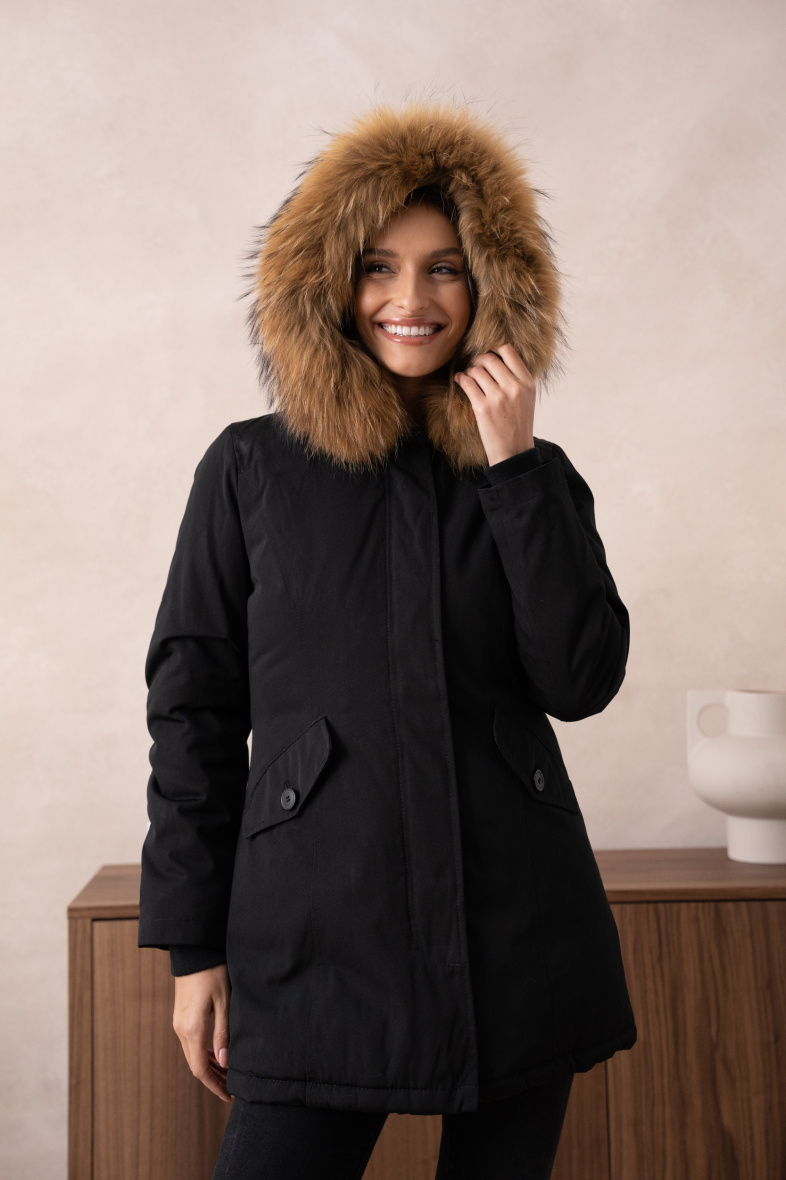 Attentif paris fur hood coat on sale