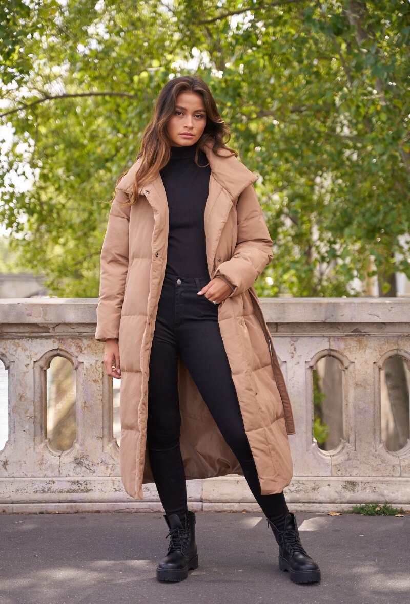 Grossiste Attentif - Parka longue à ceinture