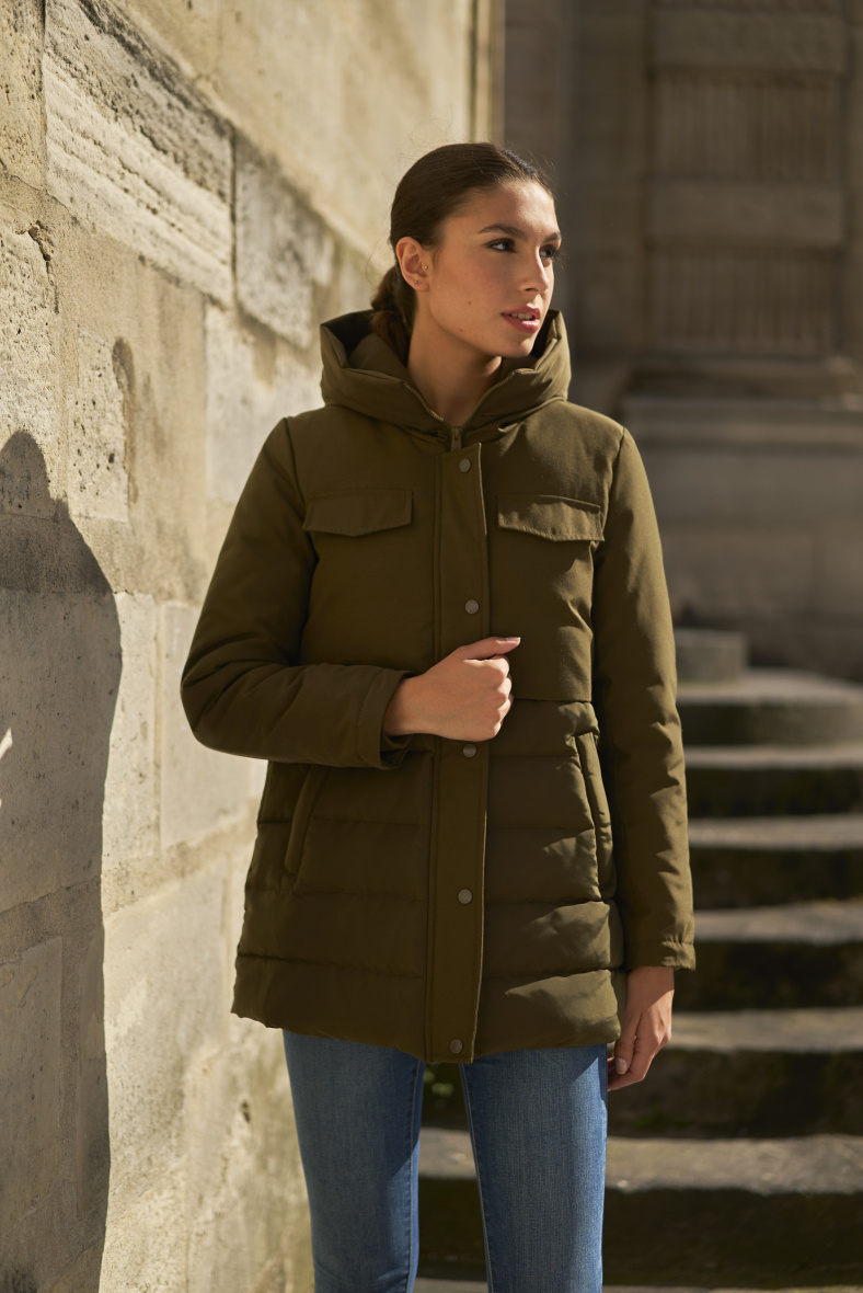 Wholesaler Attentif - Mid-length hooded parka
