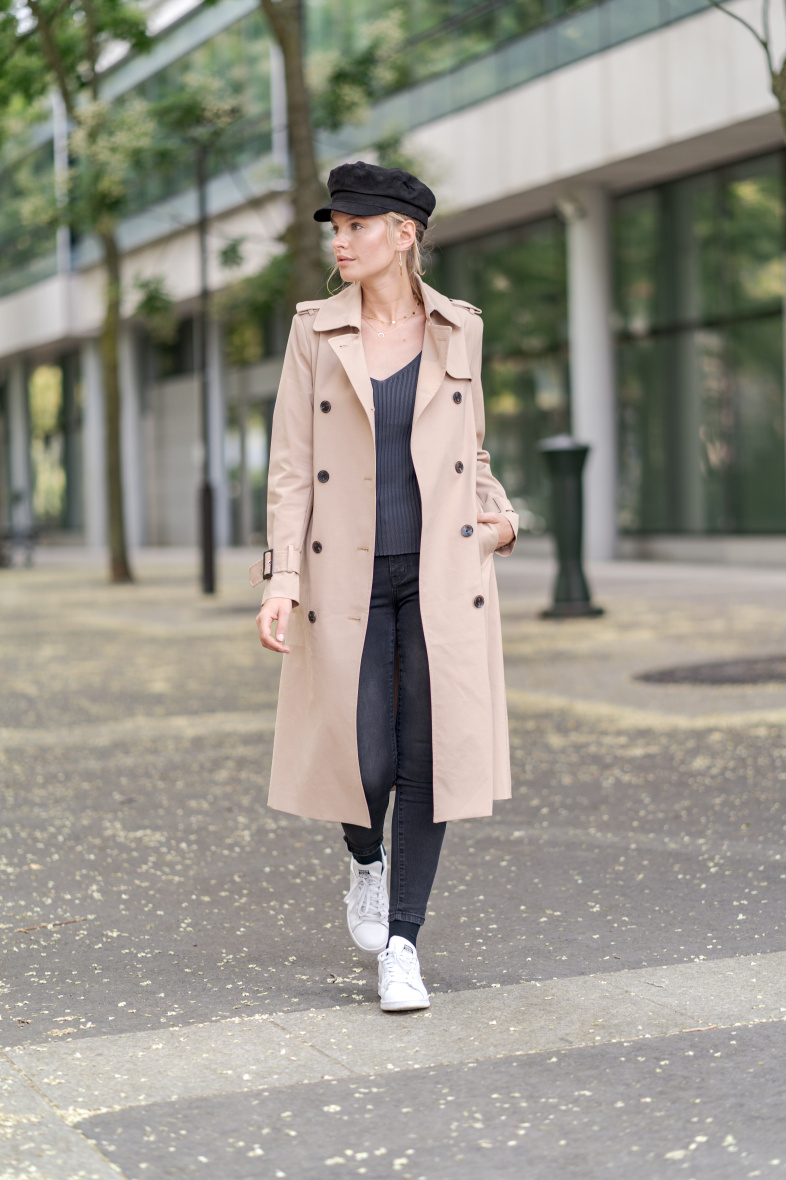 Grossiste Attentif - Trench Long Uni à Ceinture
