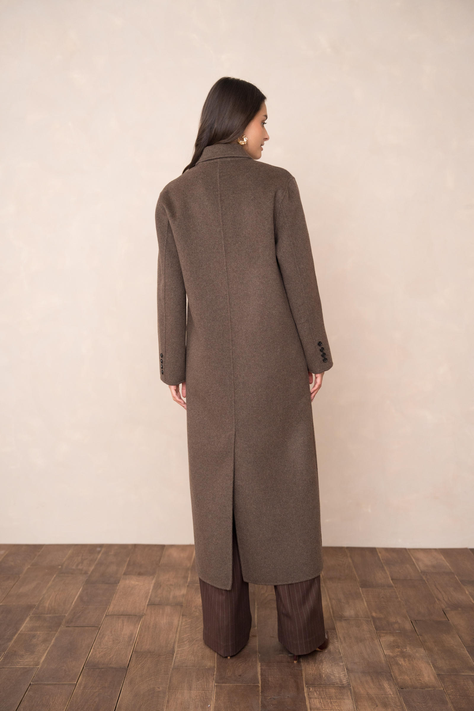MASUCOR Cappotto Doppiopetto da Donna Elegante Trench in Lana Cappotto Invernale da Donna Lungo con Cintura Classico Colletto Reversibile Cappotto di Transizione con Tasche Autunno Tinta Unita(Beige,X