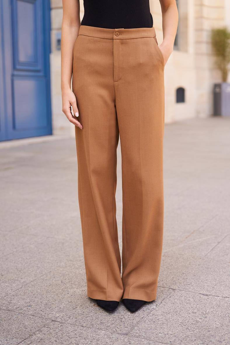 Wholesaler Attentif - High waisted straight cut pants in winter material