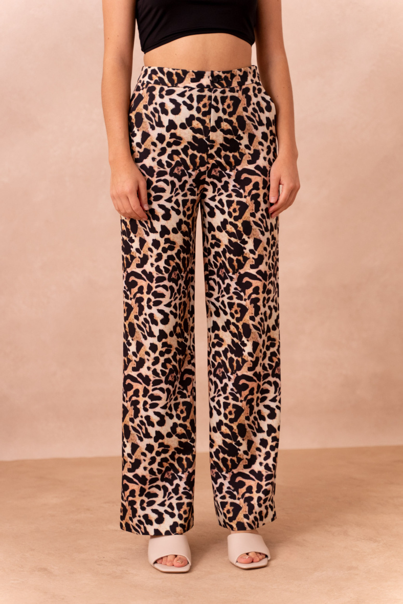 Wholesaler Attentif - Leopard straight cut pants