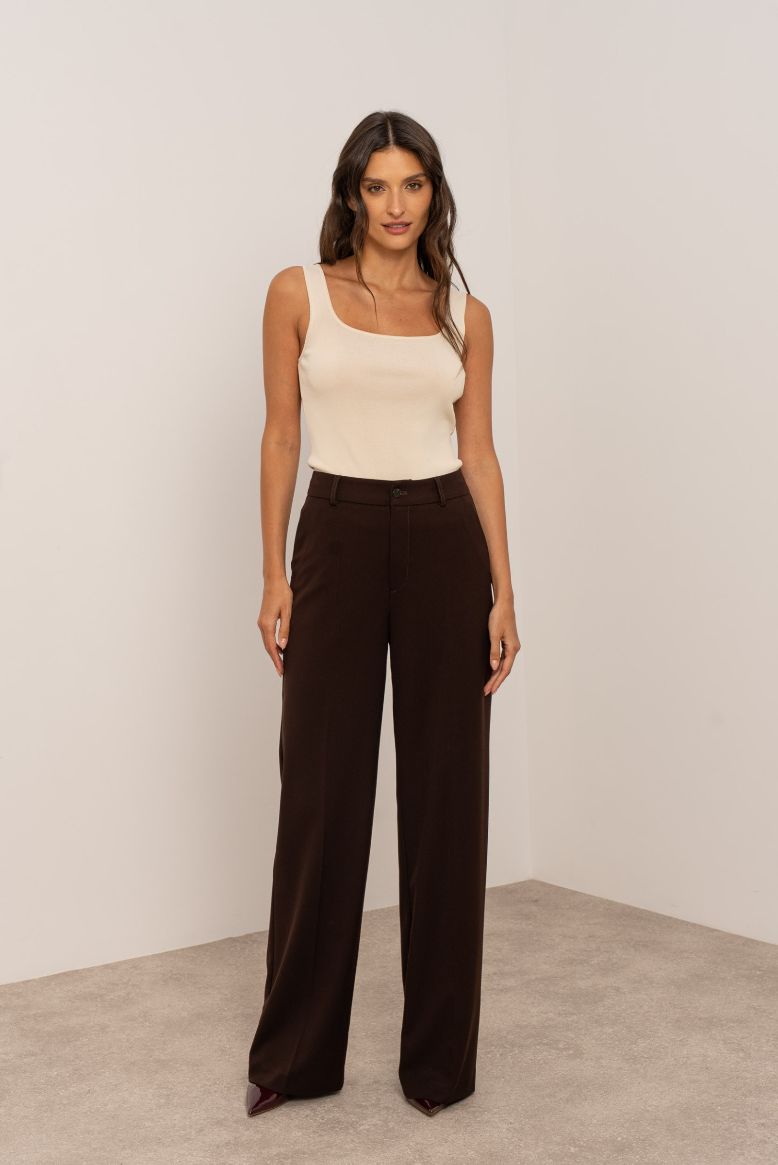 Grossiste Attentif - Pantalon tailleur à jambes larges