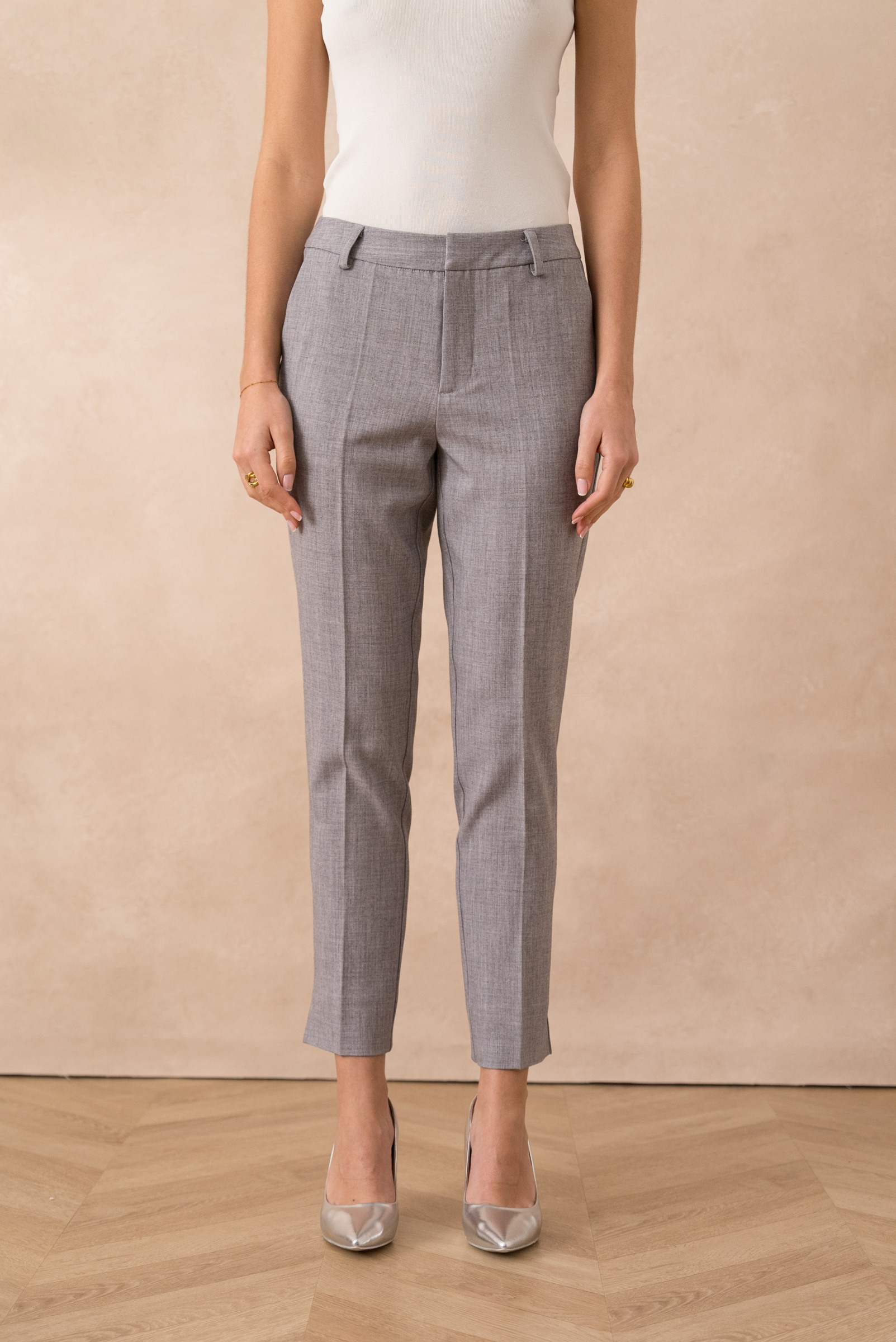 Grossiste Attentif - [Heather] Pantalon taille haute coupe cigarette