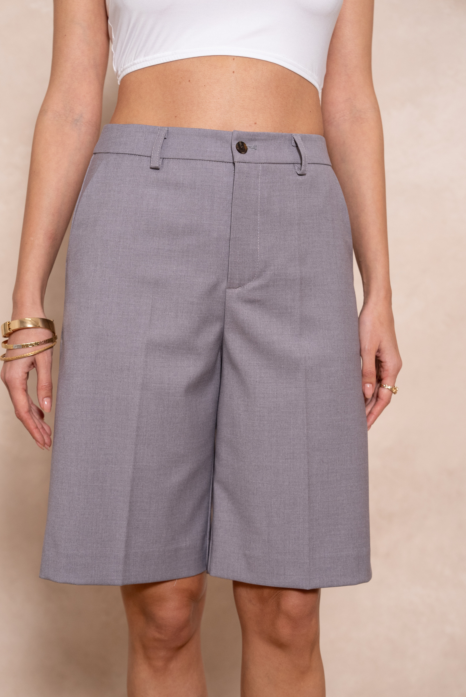 Wholesaler Attentif - [Vision] High-waisted bermuda shorts
