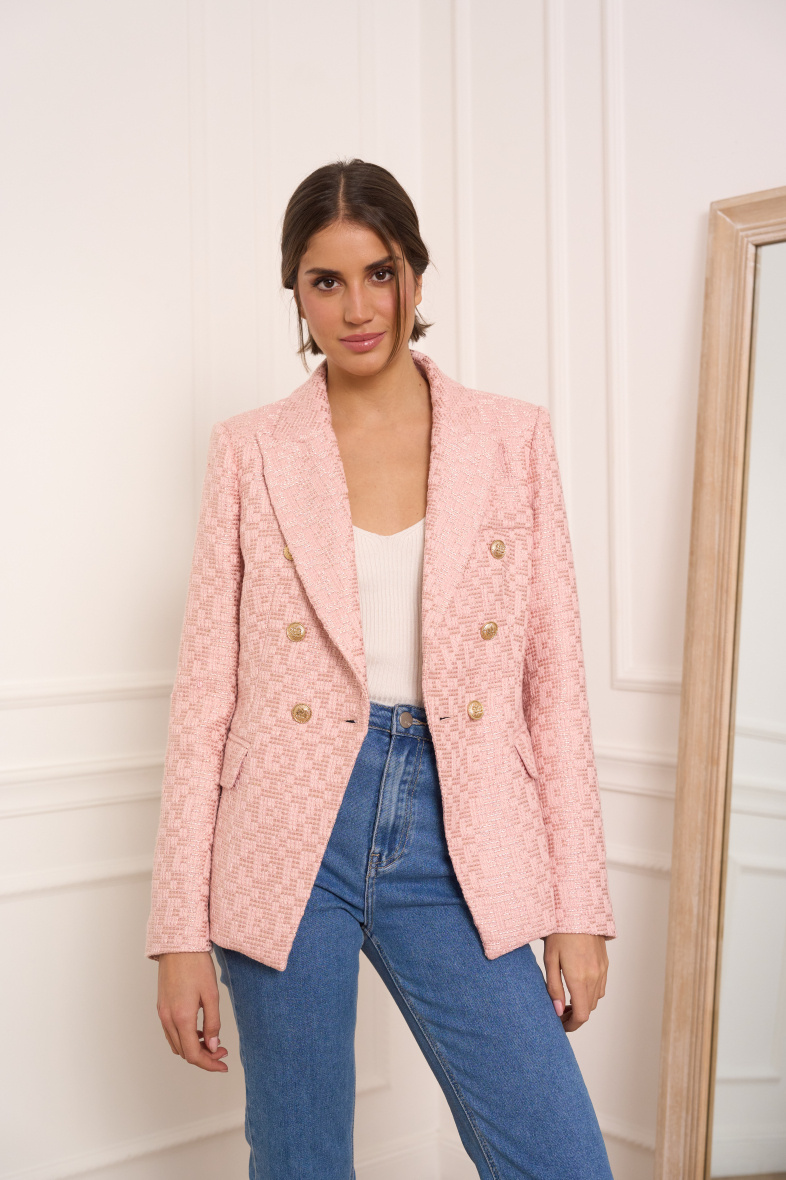 Mayorista Attentif - Americana ajustada de tweed