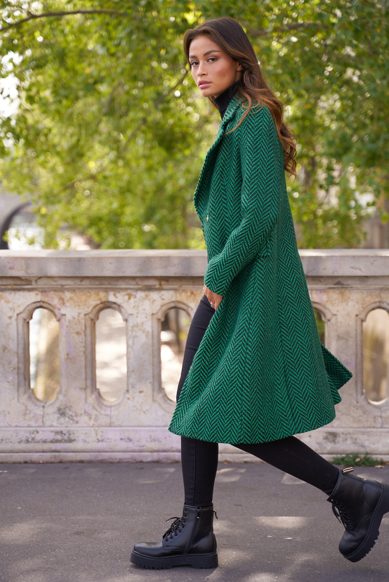 Manteau vert cintré best sale