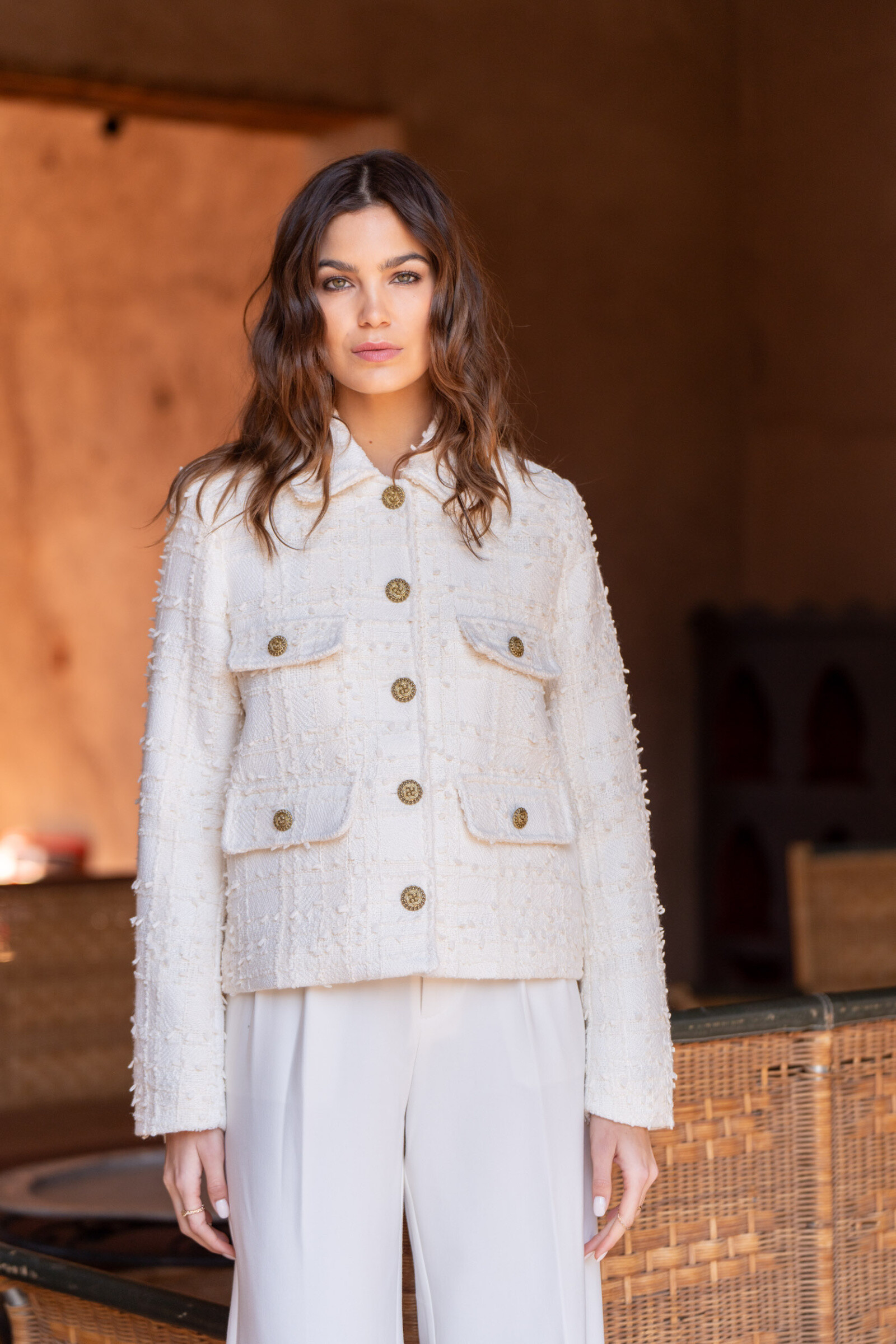 Mayorista Attentif - Chaqueta tweed recortada