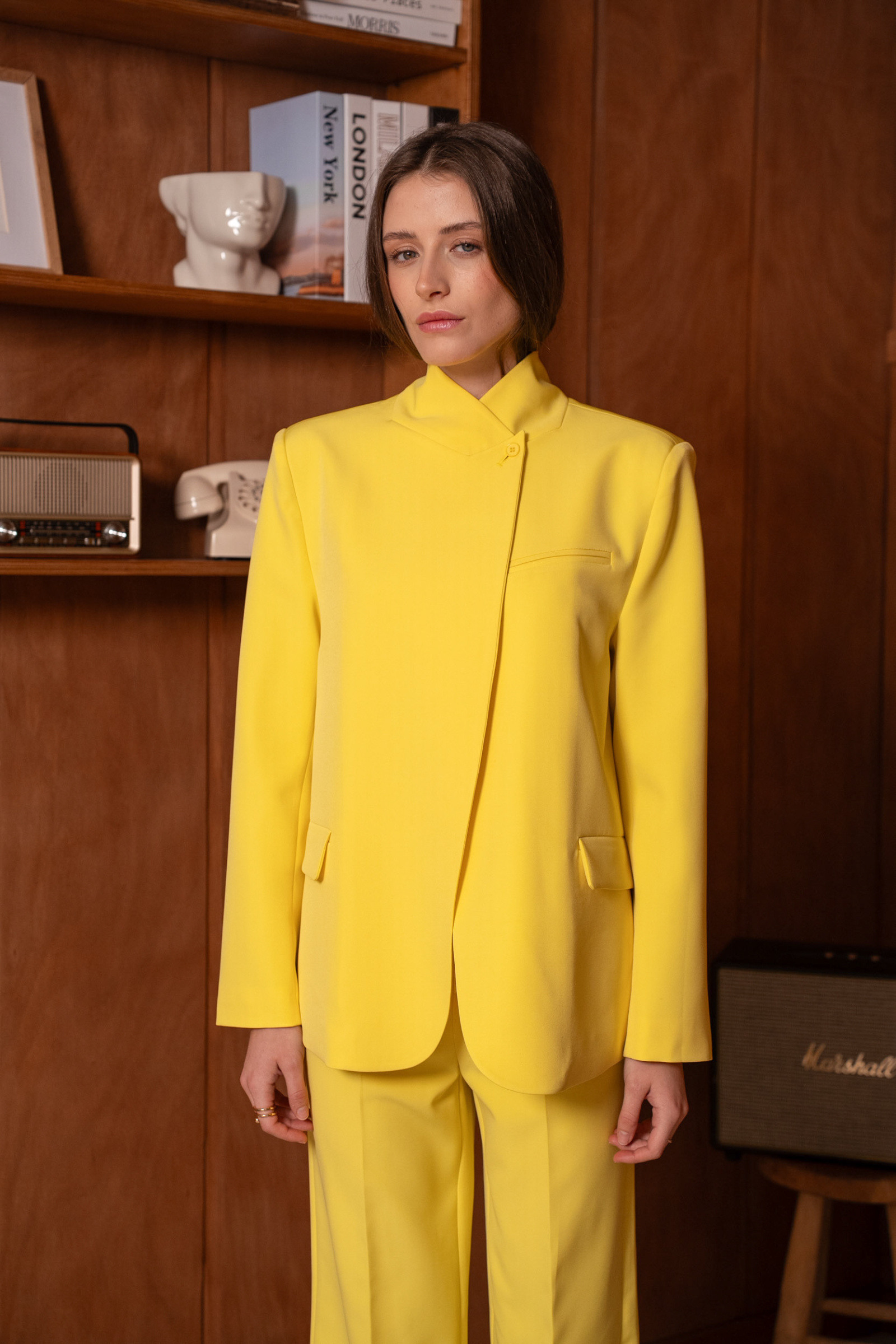 Wholesaler Attentif - [Timeless] Structured blazer with a foldable mandarin collar