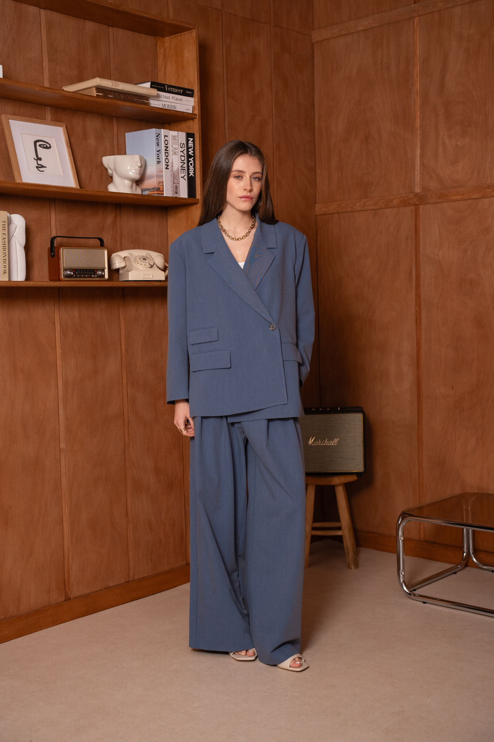 Wholesaler Attentif - [Prisme] Oversized blazer jacket with asymmetrical pockets