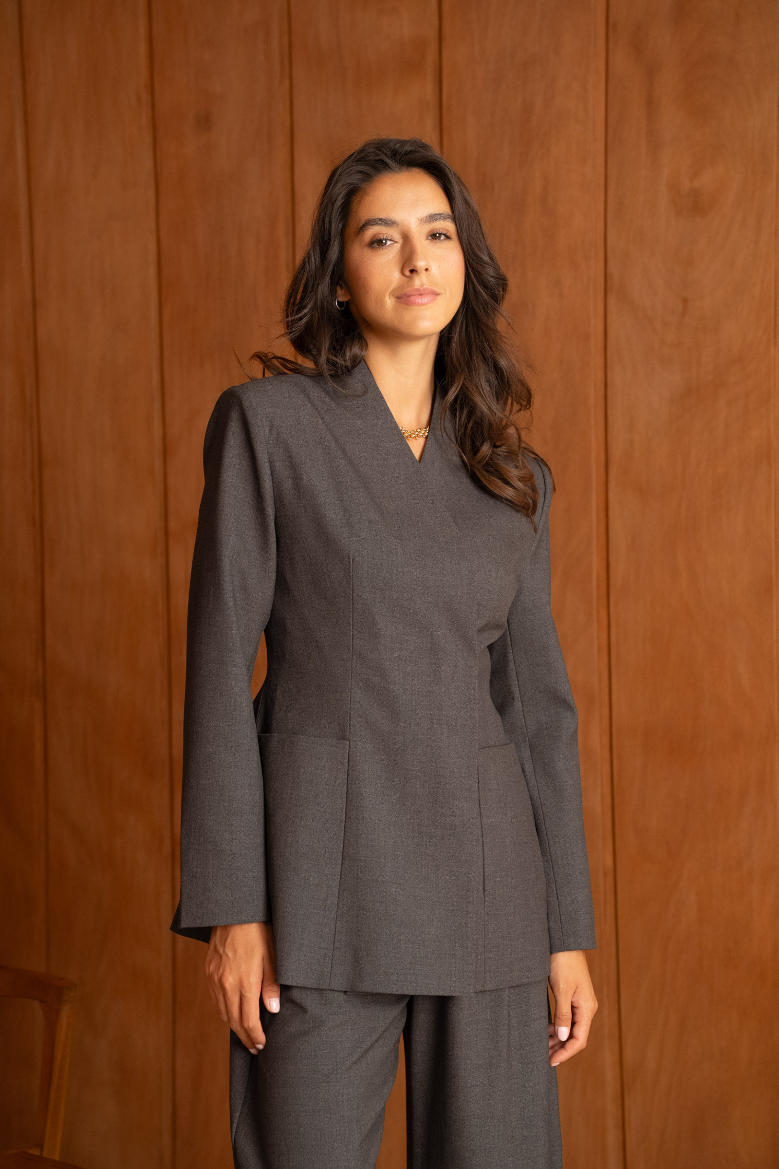 Wholesaler Attentif - [Ori] Asymmetrical Tailored Double-Breasted Jacket
