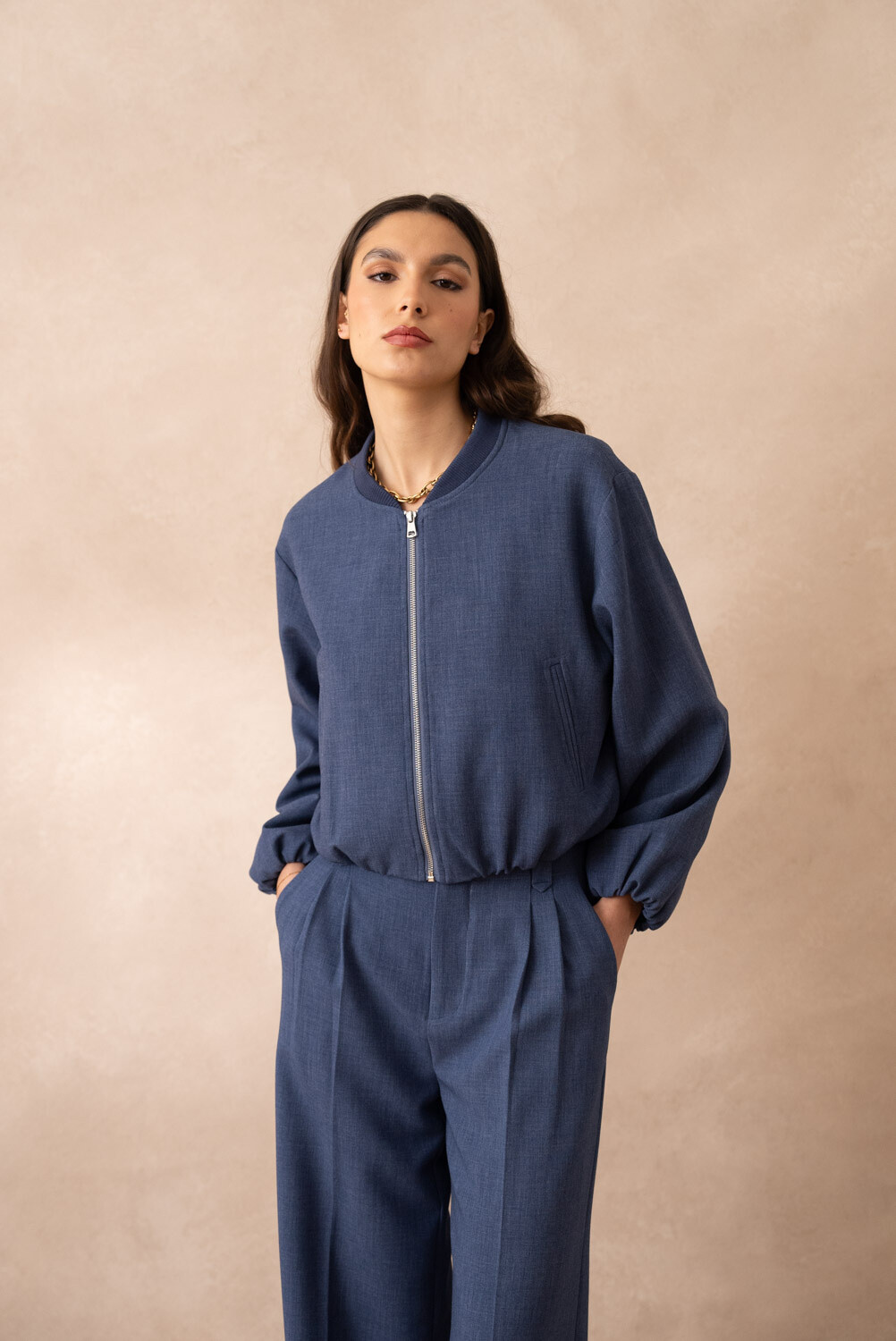 Wholesaler Attentif - [Aura] jacket cropped collar co-hint