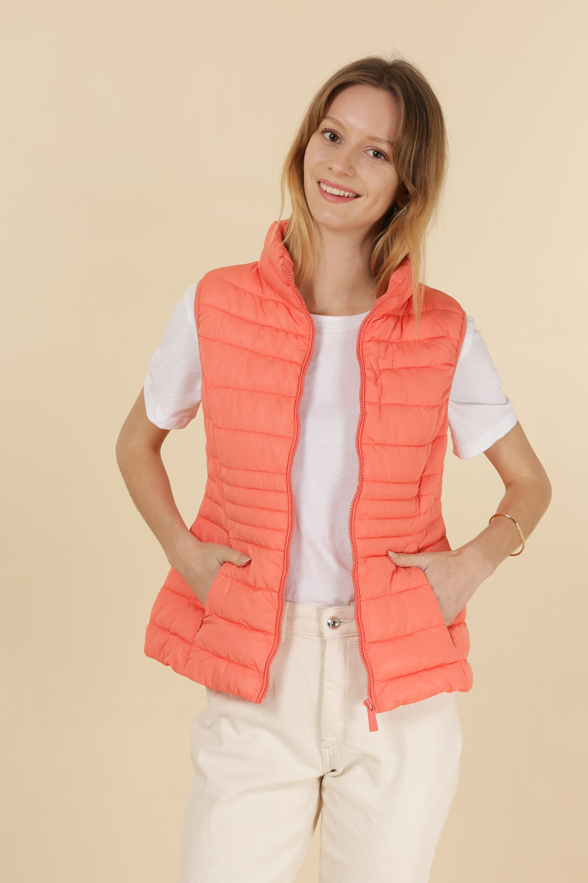 Grossista Attrait Outlet - Gilet imbottito basico senza maniche a tinta unita
