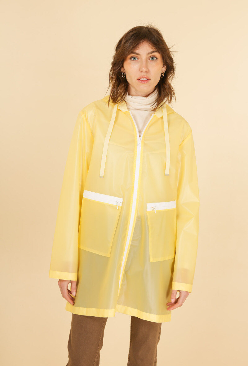 Wholesaler Attrait Paris - Long translucent hooded raincoat