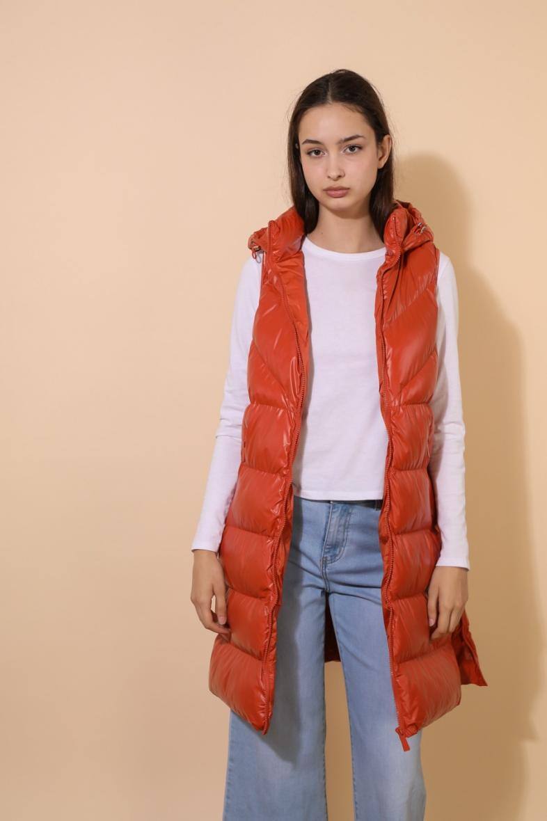 Wholesaler Attrait Outlet - Shiny long sleeveless down jacket