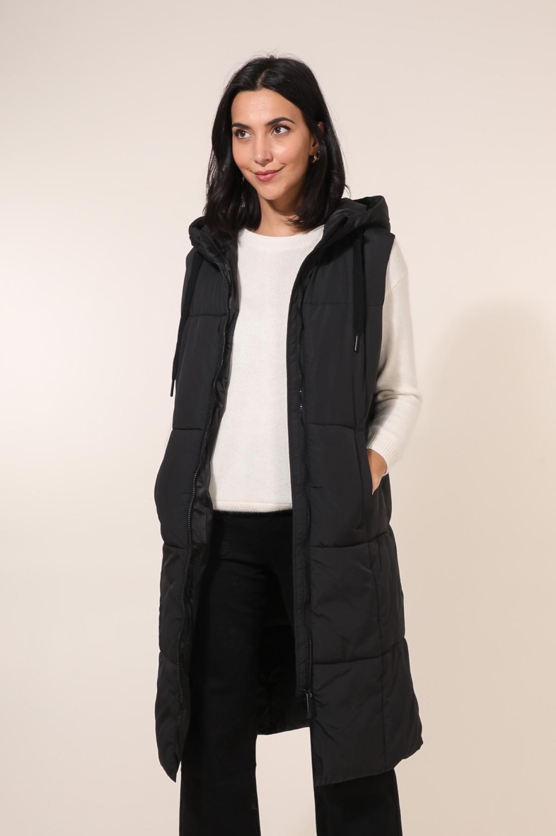 Wholesaler Attrait Paris - Shiny long sleeveless down jacket