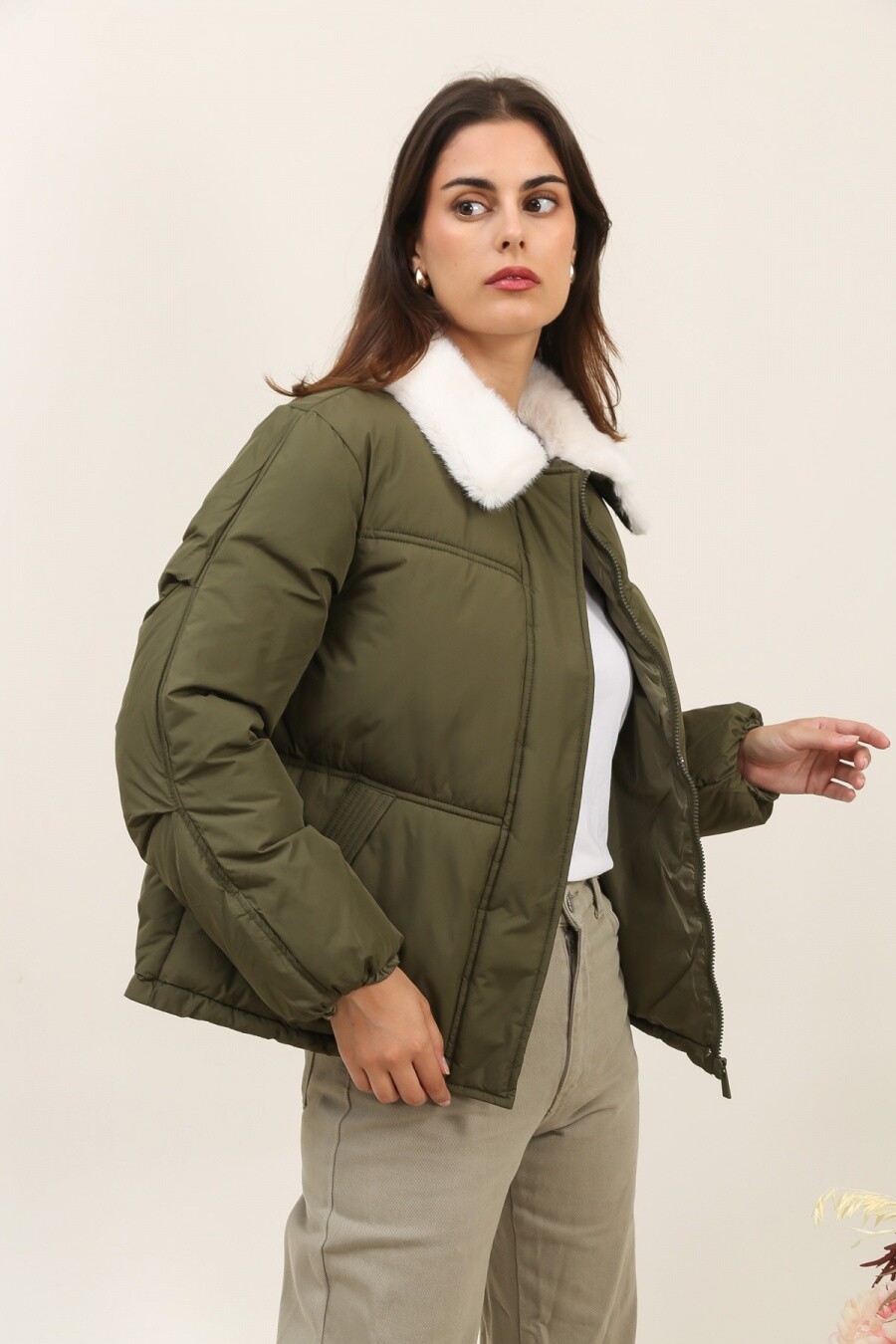 Grossiste Attrait Paris - Doudoune oversized avec col fourrure