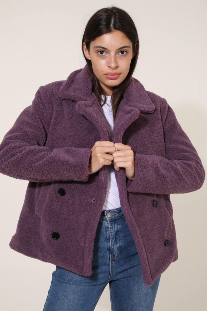 Grossiste Attrait Outlet - Manteau court fourrure col blazer