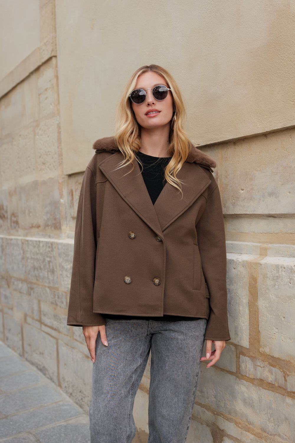 Grossiste Attrait Paris - Manteau court à double boutonnage