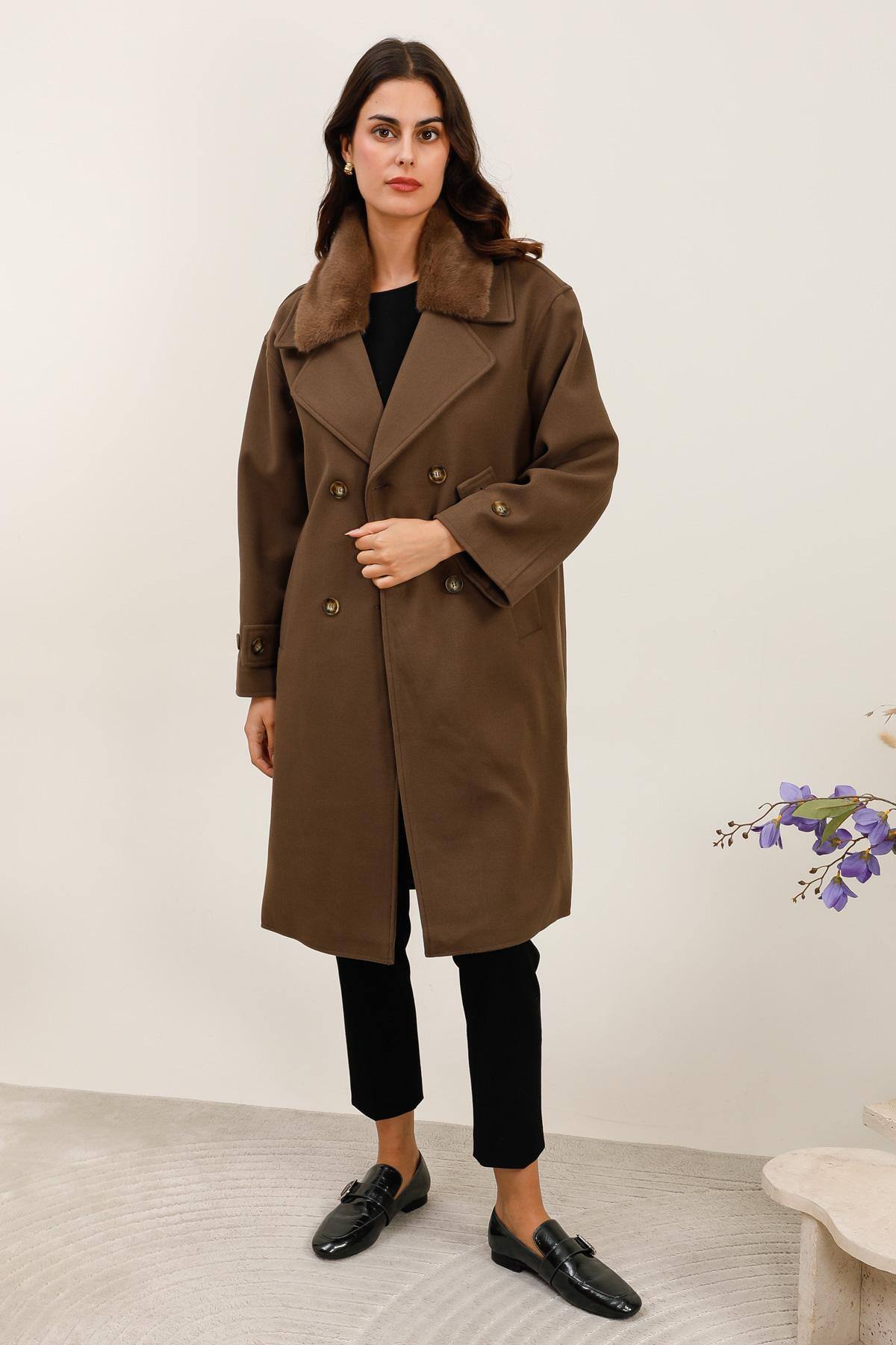 Grossiste Attrait Paris - Manteau long à double boutonnage, coupe droite