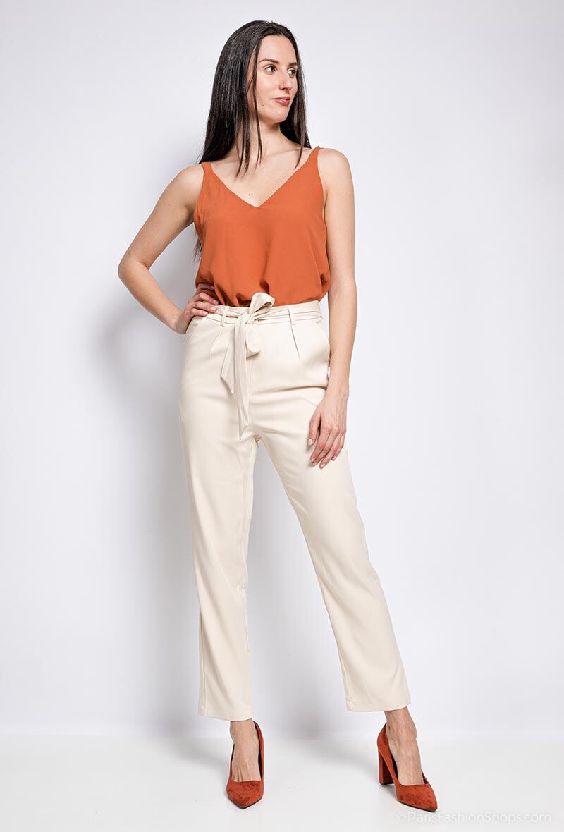 Mayorista Attrait Paris - Pantalón liso con lazo de ajuste