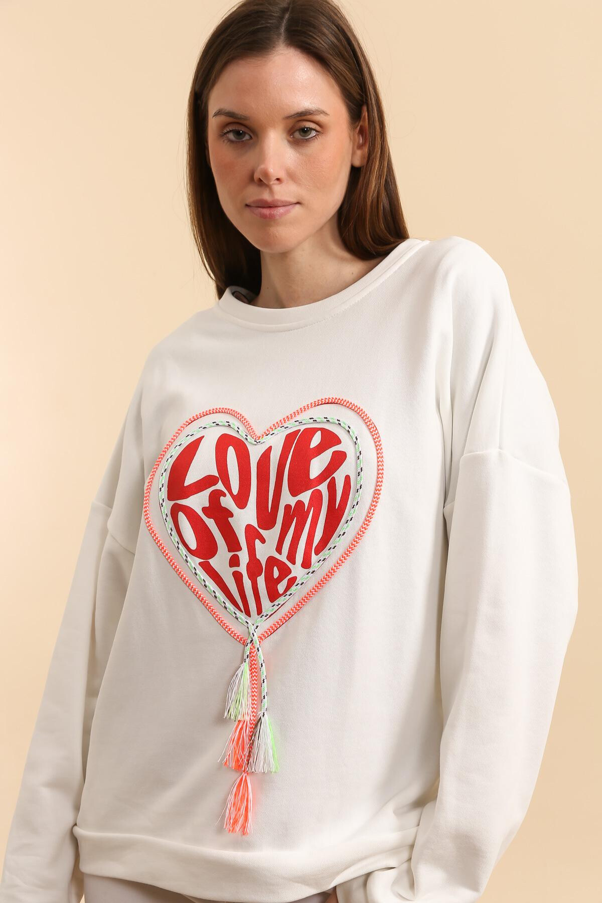 Mayorista Attrait Paris - Sudadera de patrón de corazón gráfico