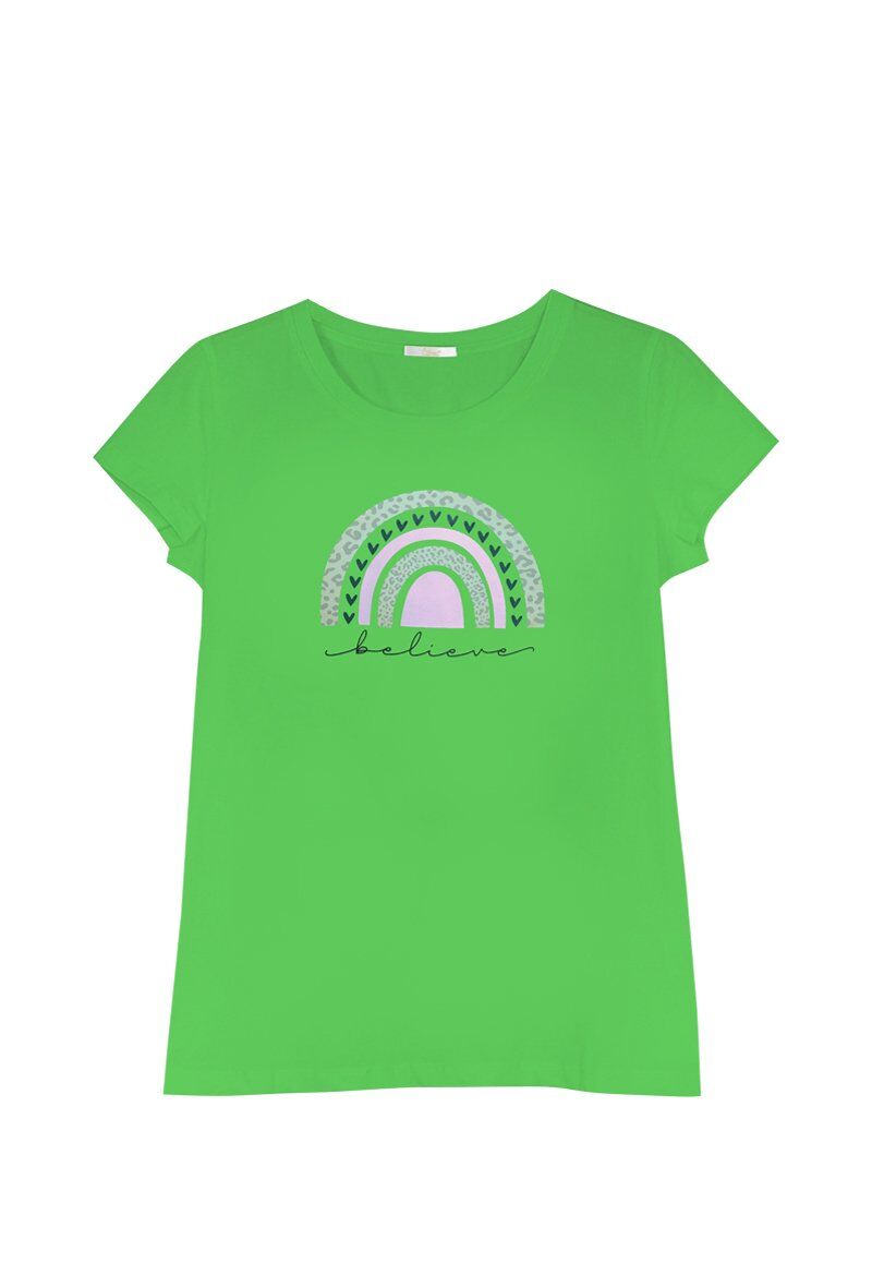 Mayorista Attrait Paris - Camiseta de algodón estampada con gráfico "BELIEVE"