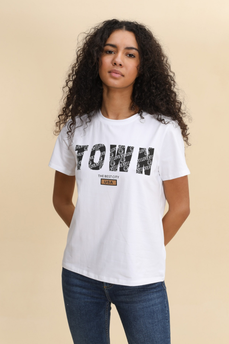Mayorista Attrait Paris - Camiseta de algodón estampada con imagen de delicioso pastel