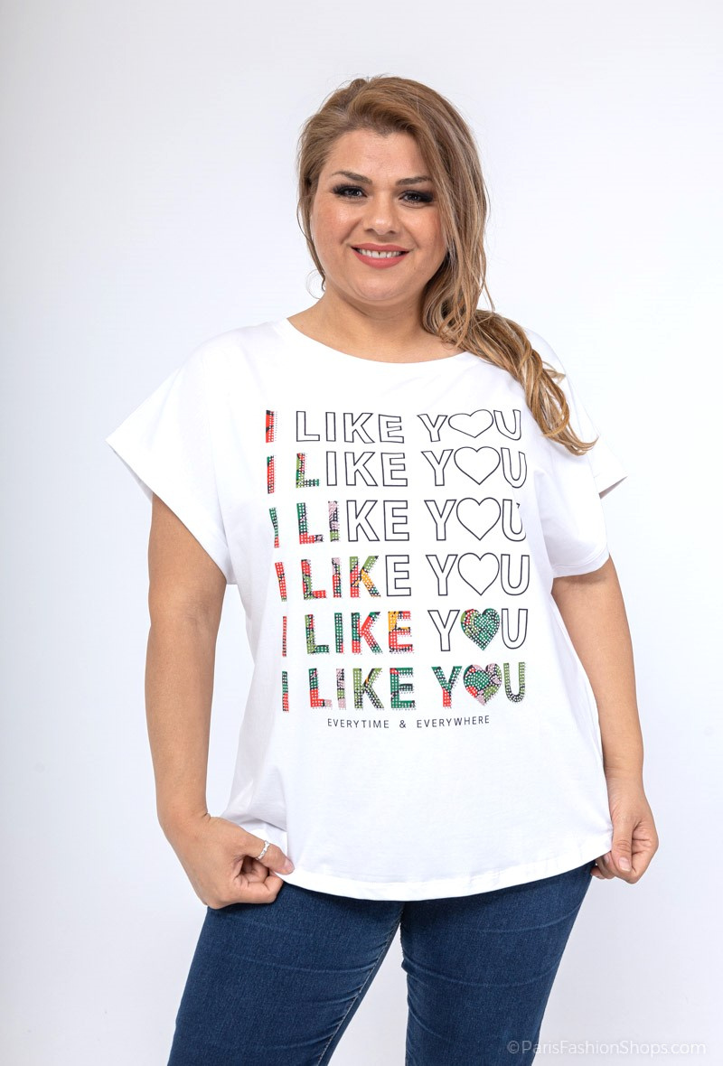 Grossista Attrait Paris - T-shirt in cotone stampato con grafica "Divertente, caldo, soleggiato" cappello da donna