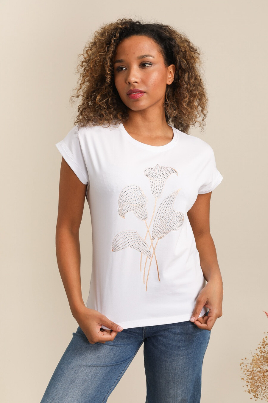 Mayorista Attrait Paris - Bouquet de camiseta de algodón de flores