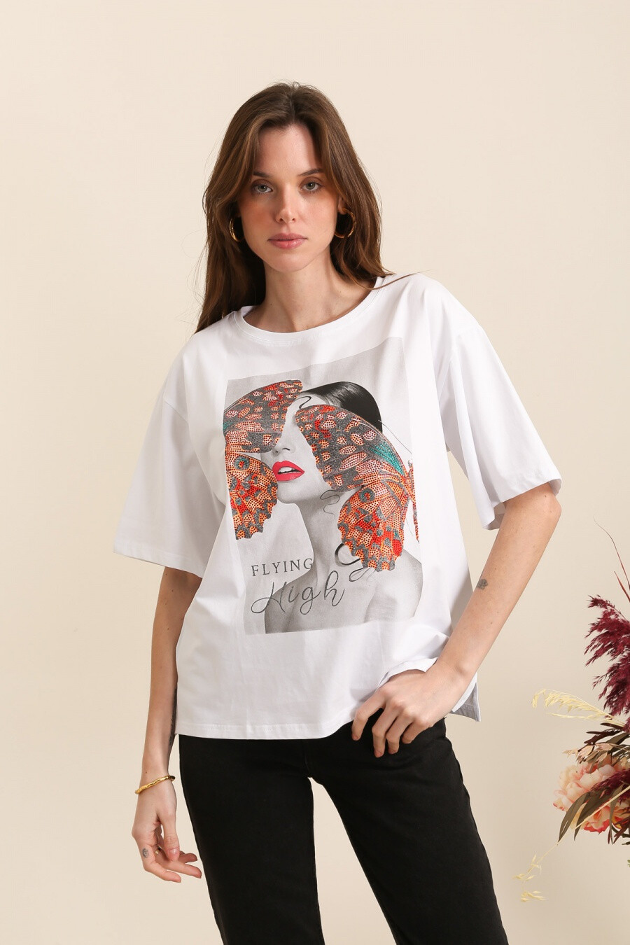 Mayorista Attrait Paris - Camiseta de algodón con foto de mujer.