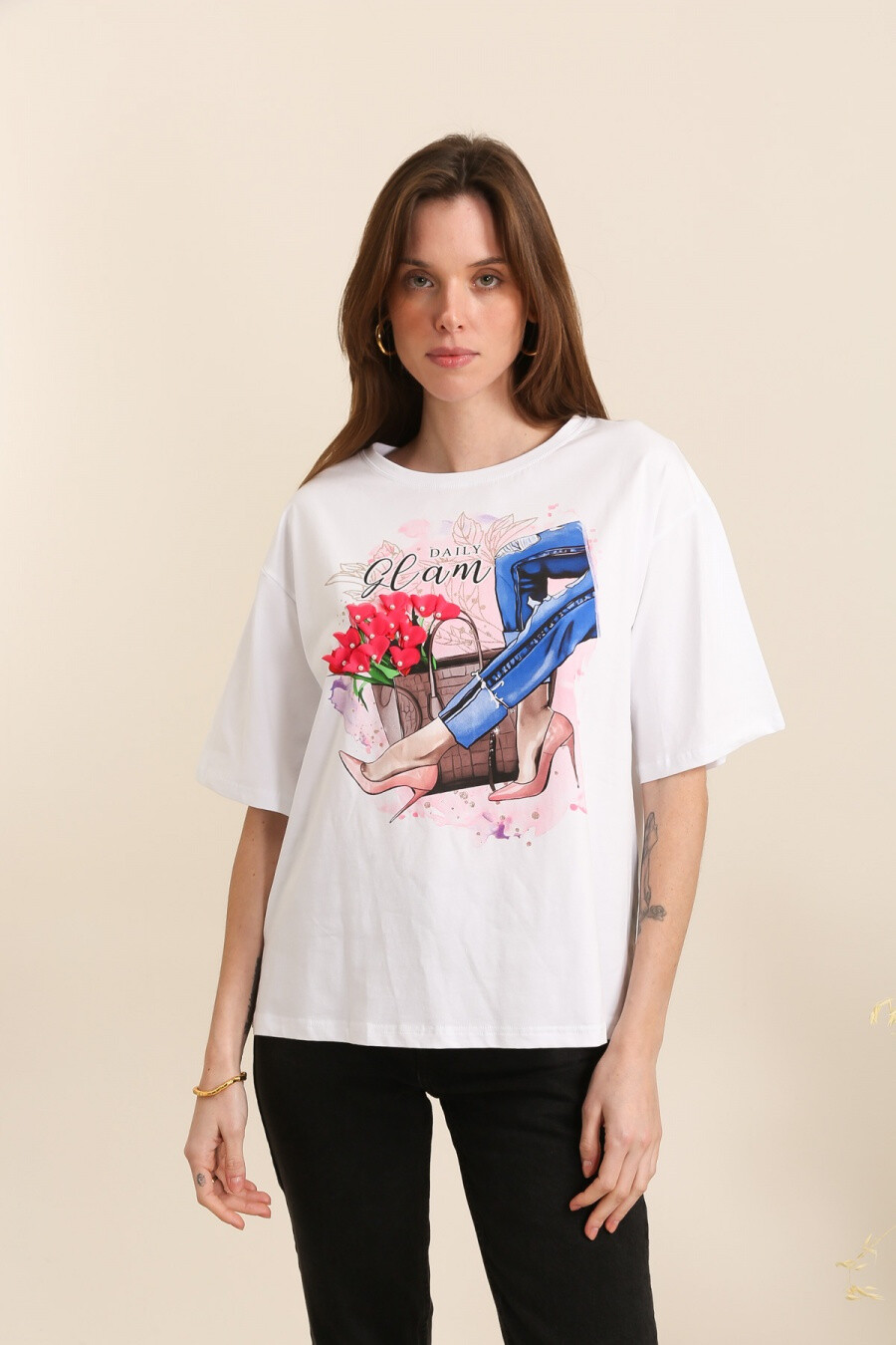 Mayorista Attrait Paris - Camiseta de algodón con estampado de bombas