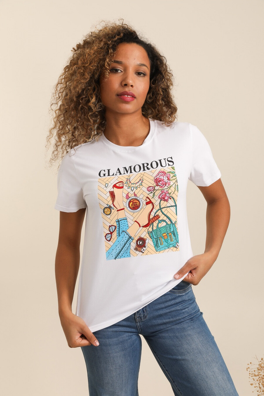 Mayorista Attrait Paris - Camiseta de algodón glamorosa
