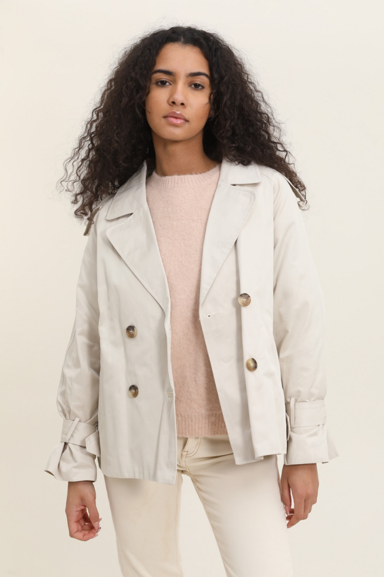 Wholesaler Attrait Paris - Long trench coat with tie belt