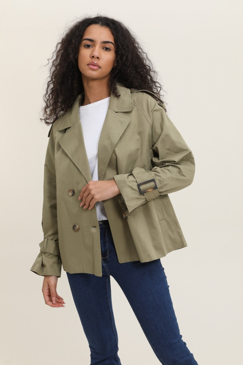 Wholesaler Attrait Paris - Long trench coat with tie belt