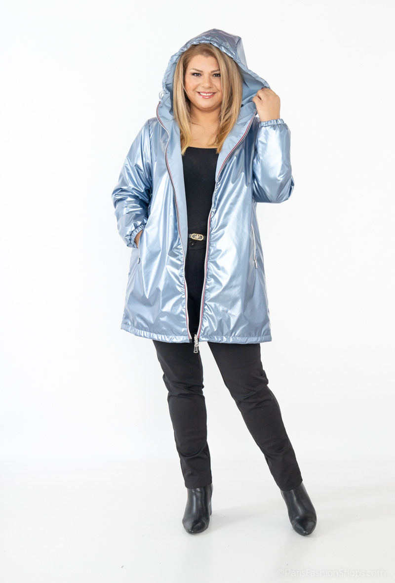 Grossiste Attrait Paris - Coupe-vent rembourré REVERSIBLE mi-long à capuche