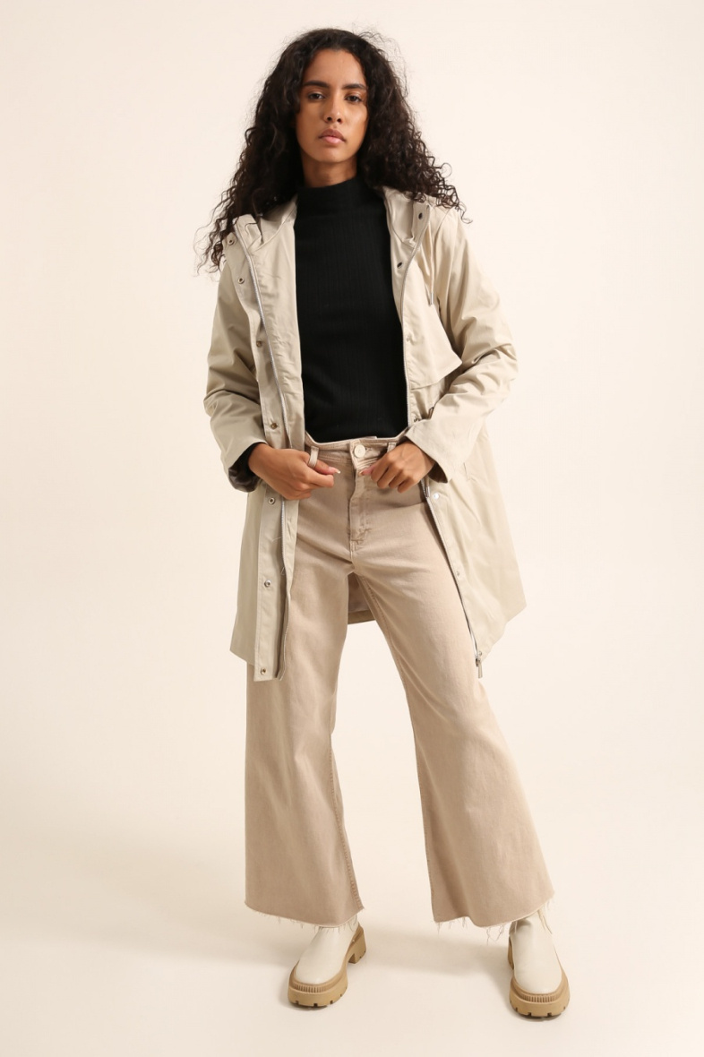 Wholesaler Attrait Paris - Lightweight mid-length jacket with drawstrings