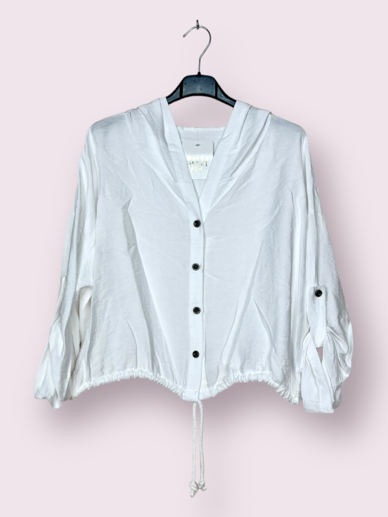 Wholesaler AUBERJINE - Short buttoned hooded cardigan