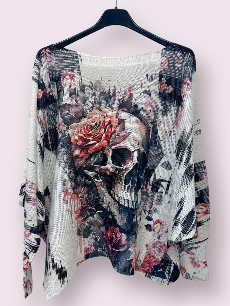 Wholesaler AUBERJINE - Patterned knit sweater, boat neck, long sleeve