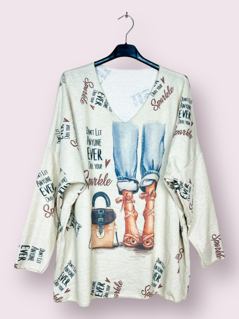 Wholesaler AUBERJINE - Patterned knit sweater, boat neck, long sleeve