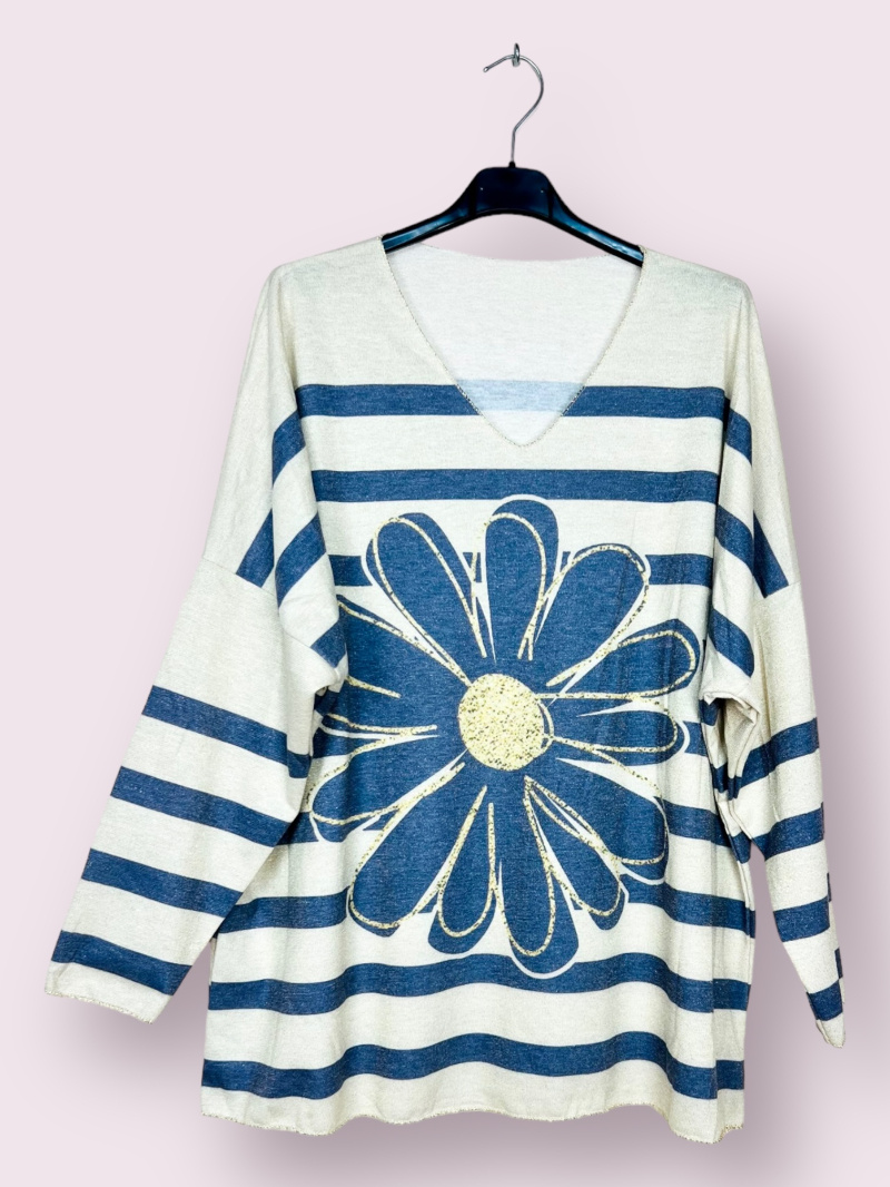 Wholesaler AUBERJINE - Patterned knit sweater, boat neck, long sleeve