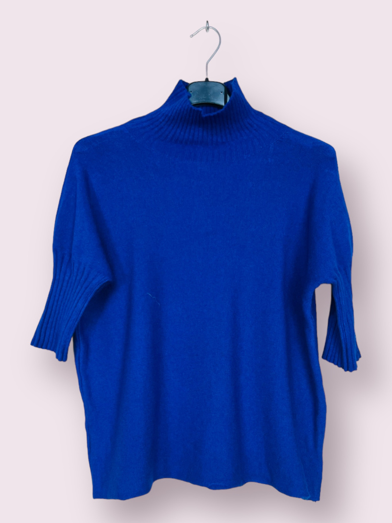 Wholesaler AUBERJINE - Ribbed turtleneck sweater, 3/4 sleeve