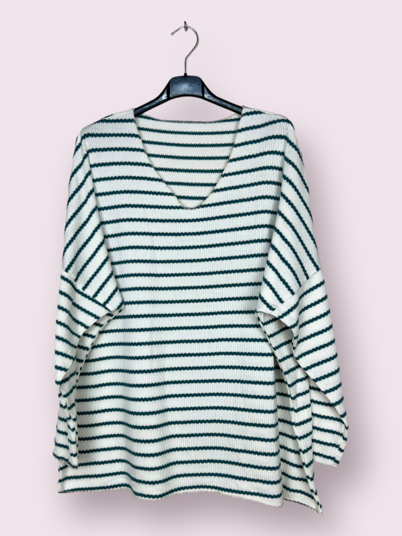 Wholesaler AUBERJINE - Striped lurex sweater.
