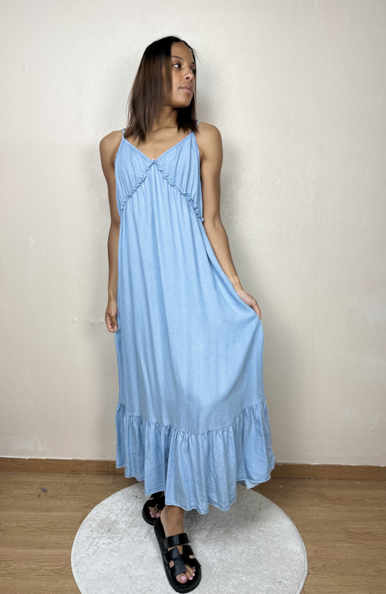 Wholesaler AUBERJINE - Long plain dress