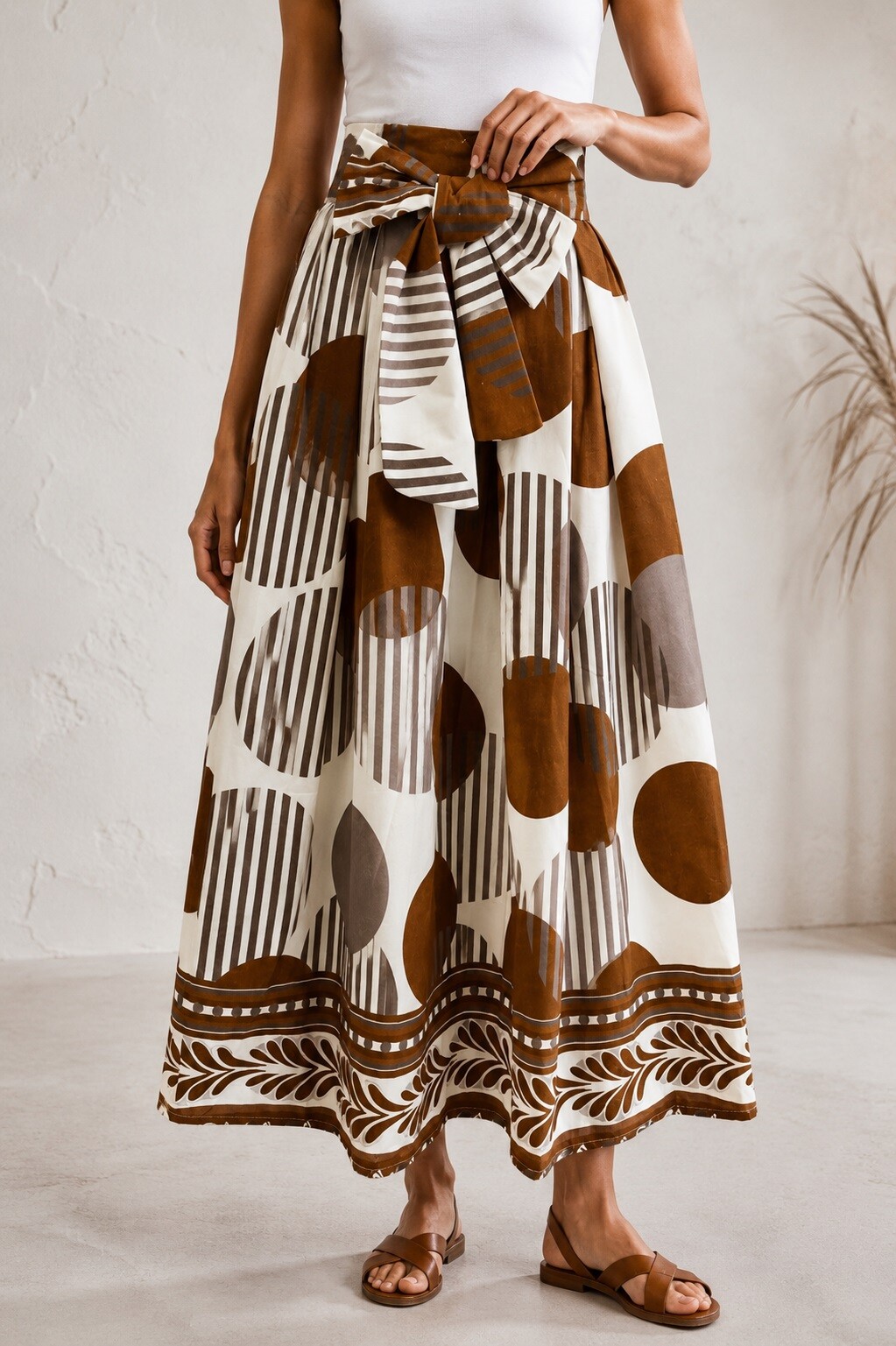 Grossista Audrey - Gonna Lunga Boho Chic con Vita Annodata – Cotone